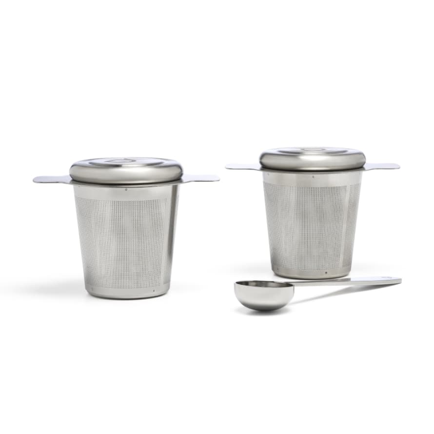 Bredemeijer Holland Bredemeijer Tea Filter With Fine Mesh In Stainless Steel Set Of 2 With Tea Measuring Spoons