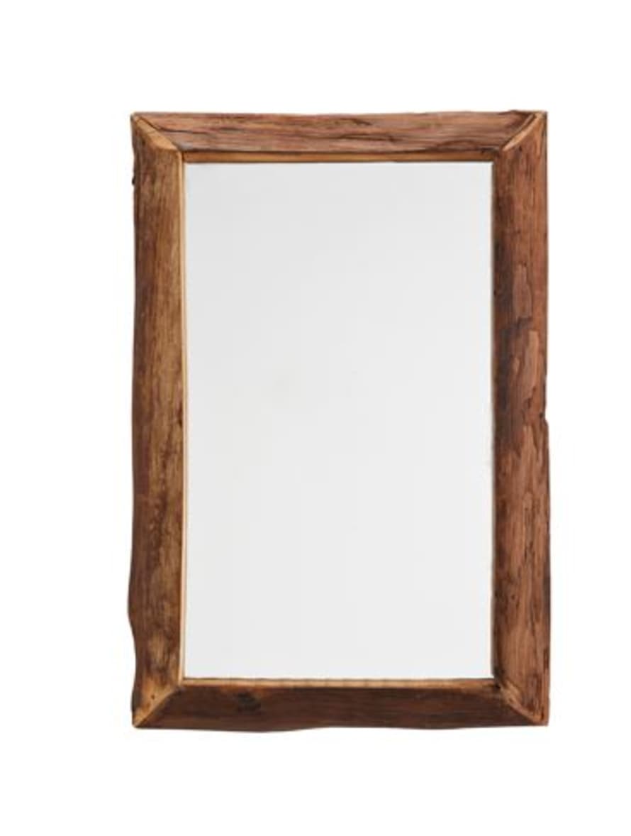 Madam Stoltz Mirror with Wooden Frame 30 x 45cm
