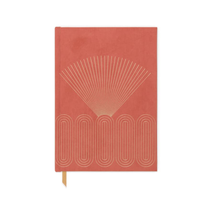 Design Works Ink. Radiant Rays Terracotta Suede Cloth Journal