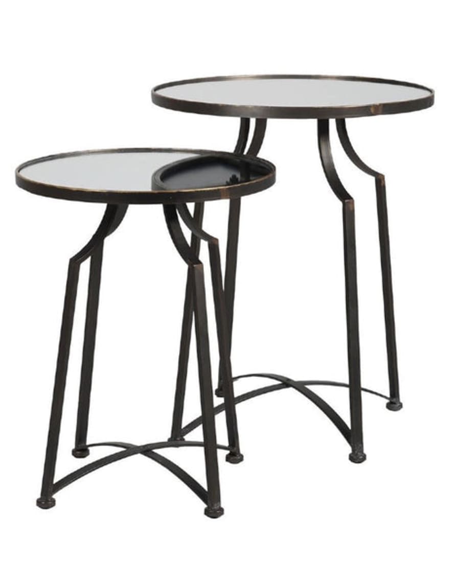 The Forest & Co. Mirrored Topped Nesting Side Tables