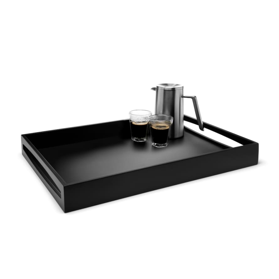 Leopold Vienna Holland Leopold Vienna Serving Tray 55.0 X 40.0 X 6.0 Cm Large Size In Black Mdf Composite