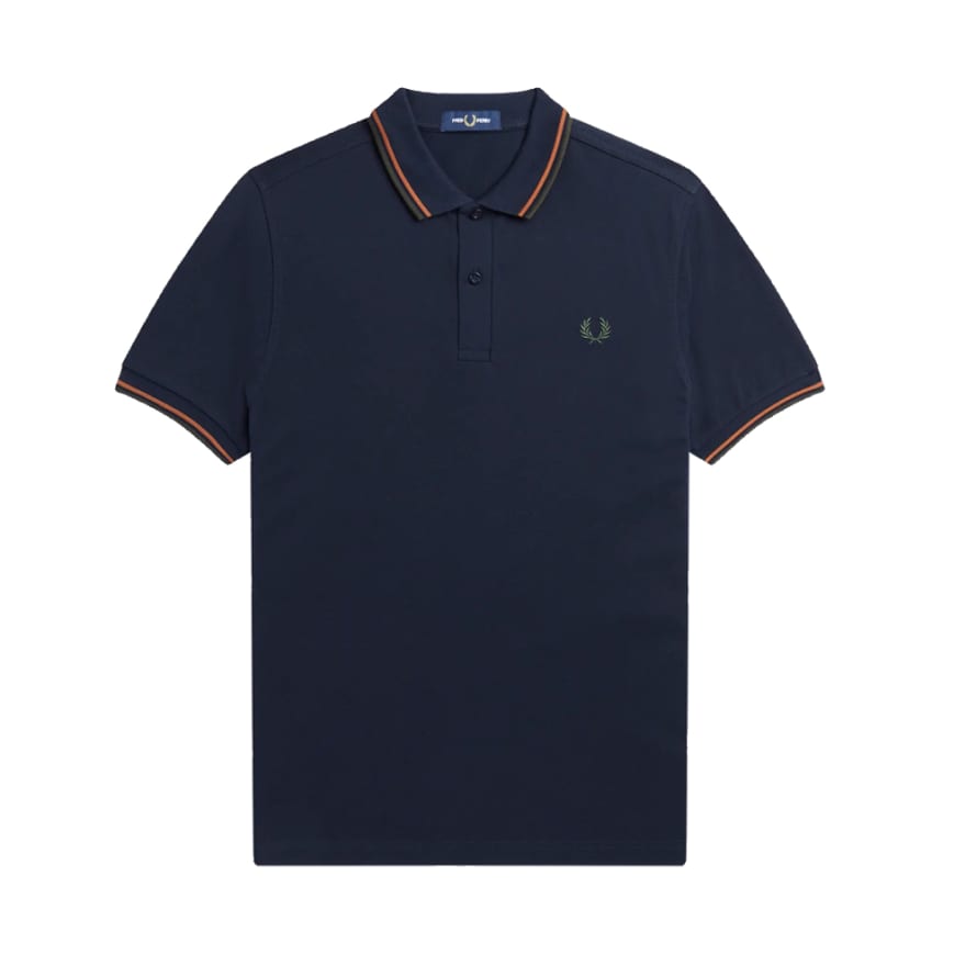 Fred Perry Fred Perry Slim Fit Twin Tipped Polo Navy / Walnut / Green