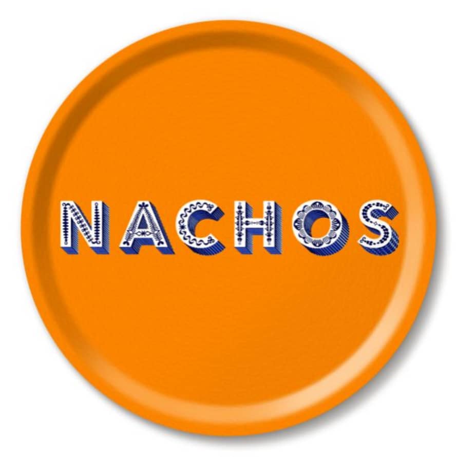 Jamida of Sweden Asta Barrington Word Collection Nachos Tray in Birch Ply in Orange 31cm