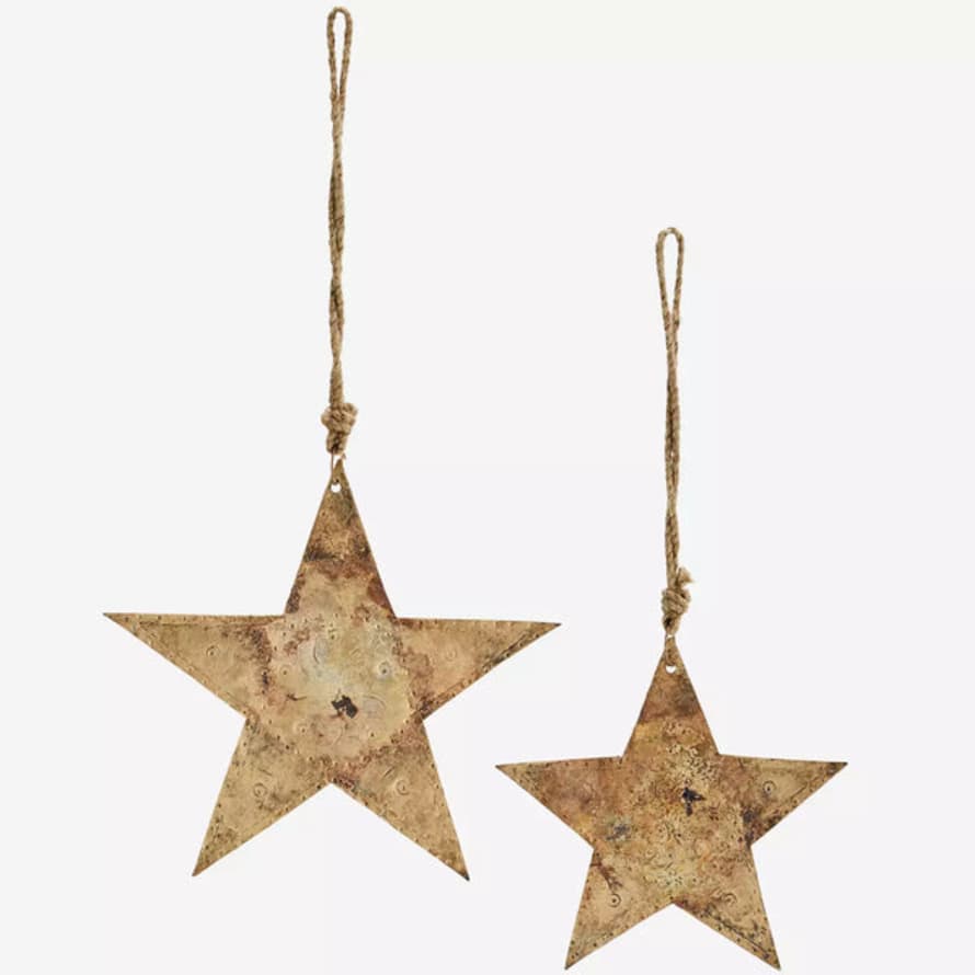 Madam Stoltz Hanging Iron Stars - Set of 2