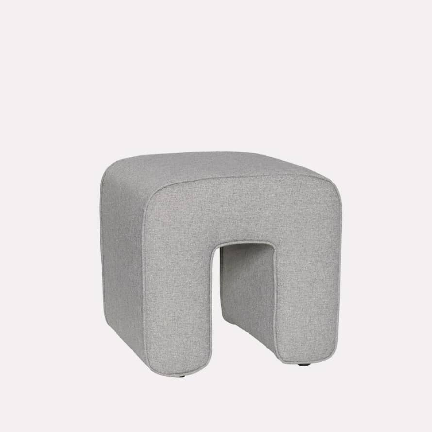 Hubsch Pouf Sculpture 45x45x47 Upholstered Medium Grey