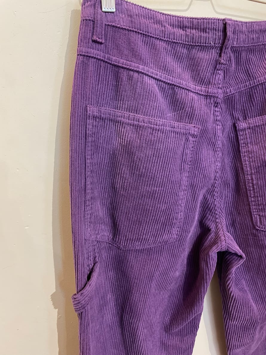 Sunny Studio Pantalon Charpentier En Velours Côtelé Violet