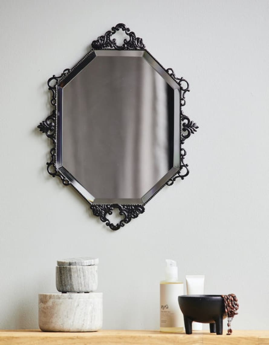 Nordal Black Framed Gothic Mirror