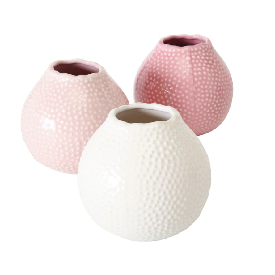 &Quirky Tessa Textured Ceramic Vase : Pink, Pale Pink or White