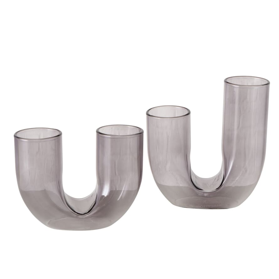 &Quirky U Bend Grey Glass Vase : Level or Tall