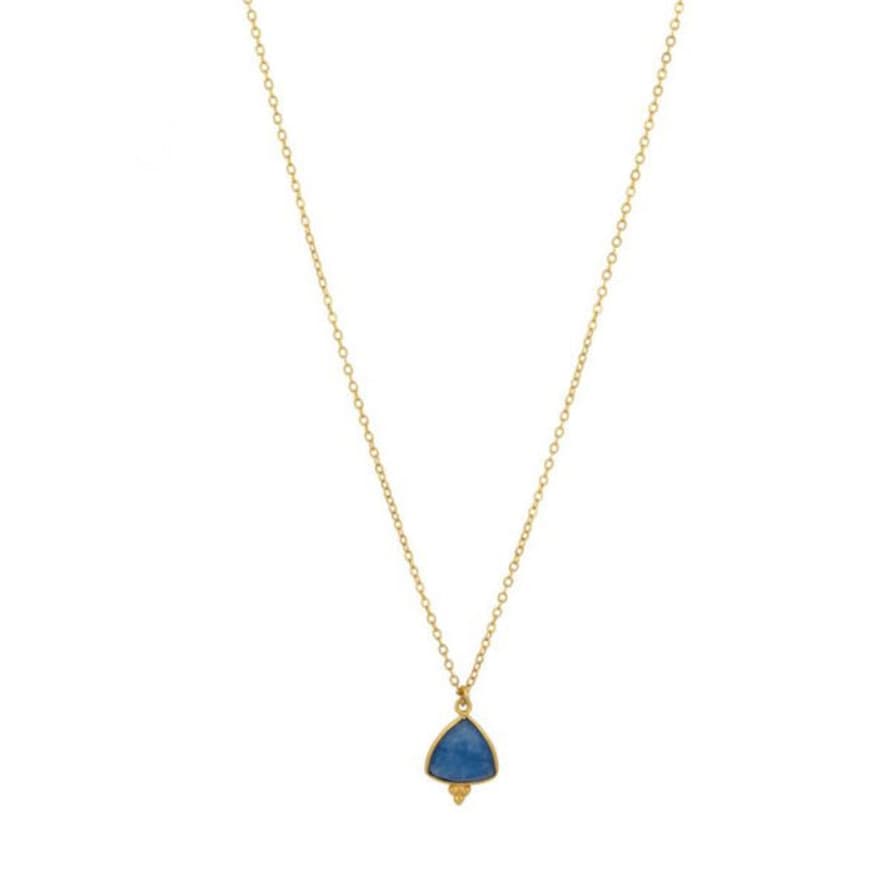 Ashiana Lola Gold Necklace With Blue Jade Gemstone