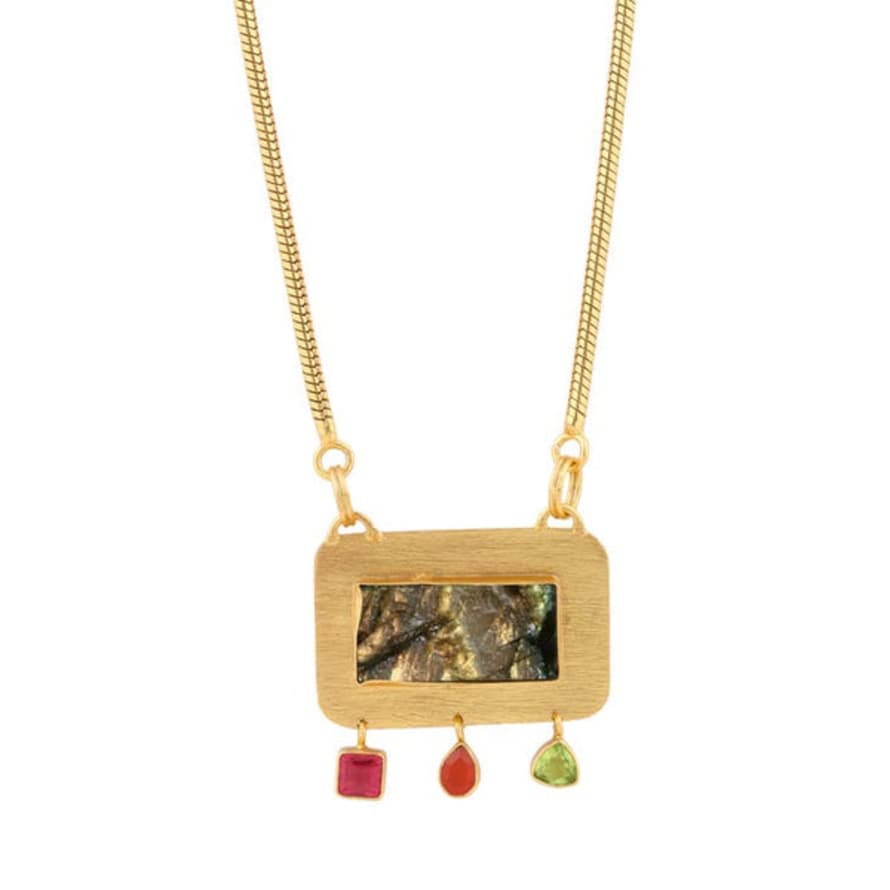 Previous Galata Labradorite And Multistone Necklace - Cast Bronze Gold Plated