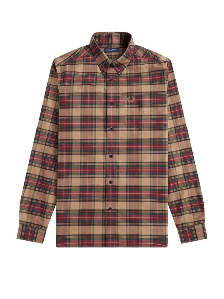 Fred Perry Fred Perry Tartan Shirt Shaded Stone