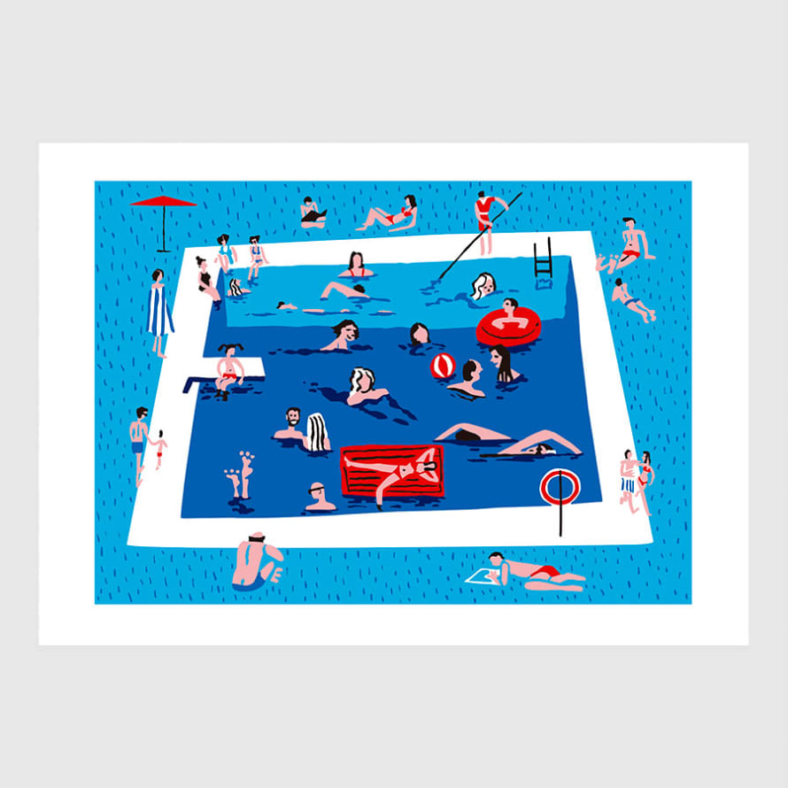 David Yerga La Piscina The Swimming Pool Digital Print A3