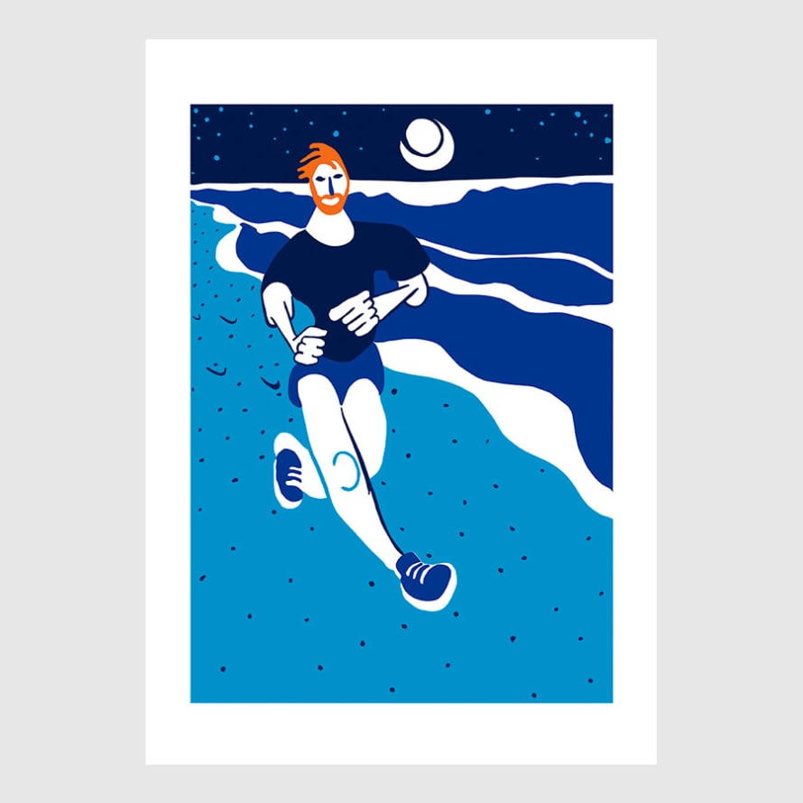 David Yerga Corredor Nocturno Night Runner Digital Print 50 x 70cm