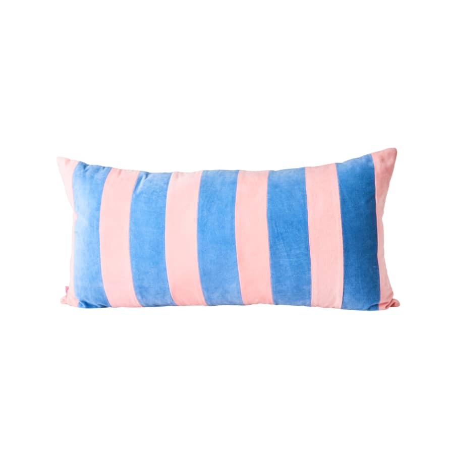 Rice by Rice Rectangular Cushion with Pink and Gendarme Stripes