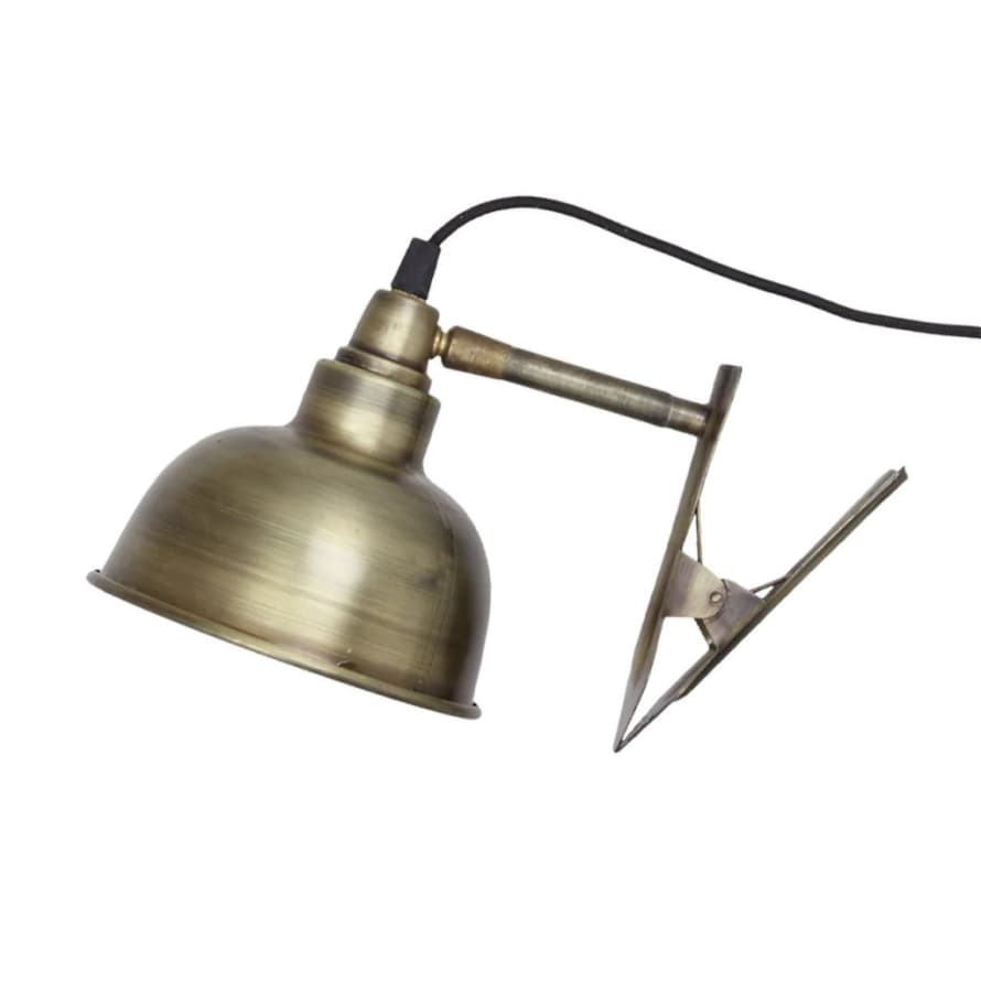 Strömshaga Gold Metal Wall Lamp with Clamp