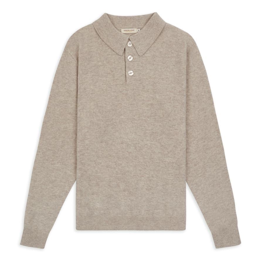 Burrows & Hare  Knitted Polo Wheat