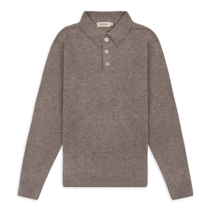Burrows & Hare  Knitted Polo Brown