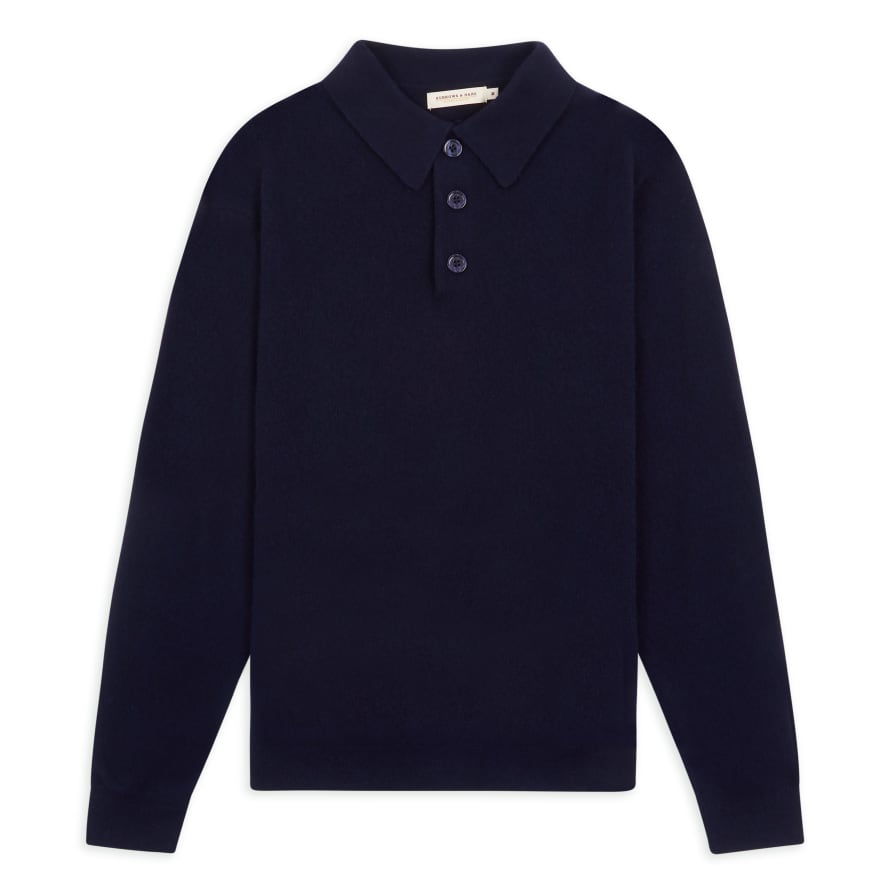 Burrows & Hare  Knitted Polo Navy