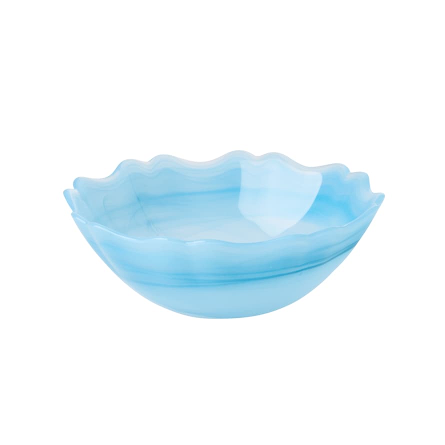 Rice by Rice Set of 6 Alabaster Glass Bowls in Sky Blue