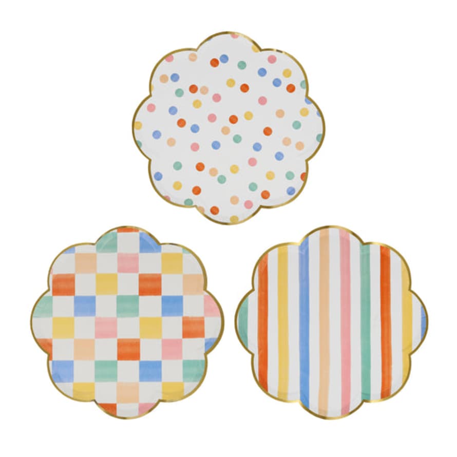 Meri Meri Colourful Pattern Side Plates x 8