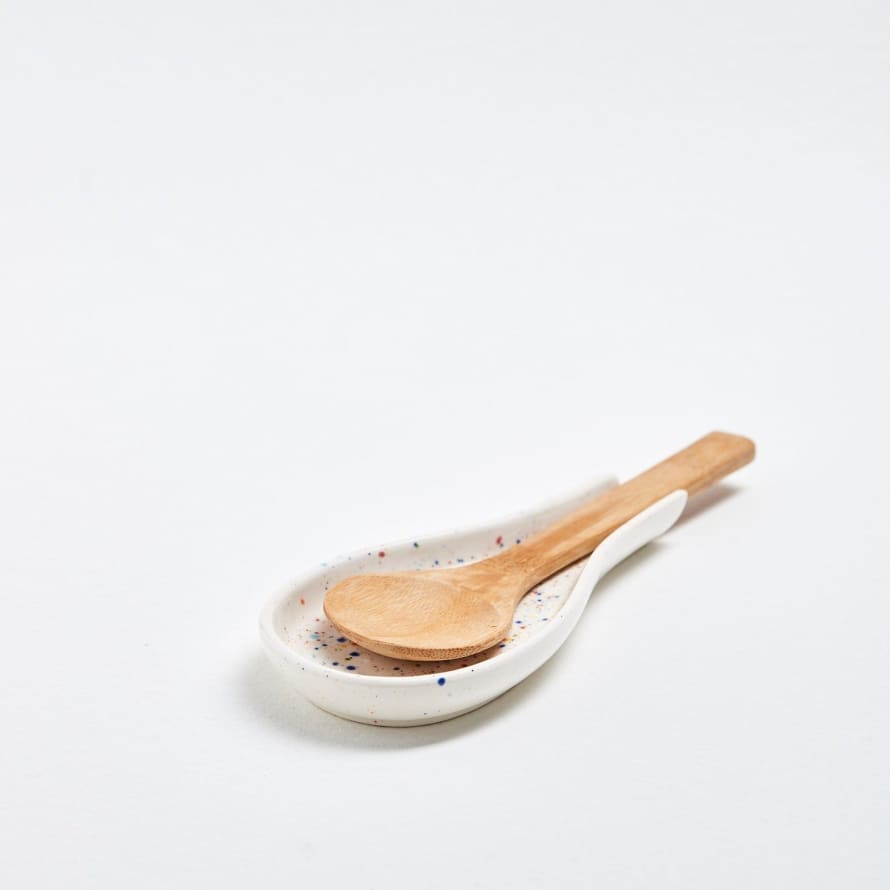Egg Back Home Party Spoon Rest - White