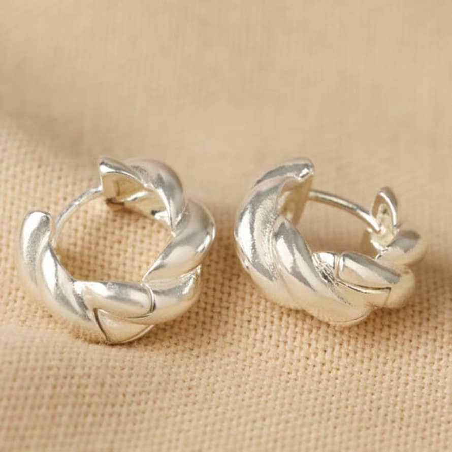 Lisa Angel Rope Huggie Hoop Earrings In Silver