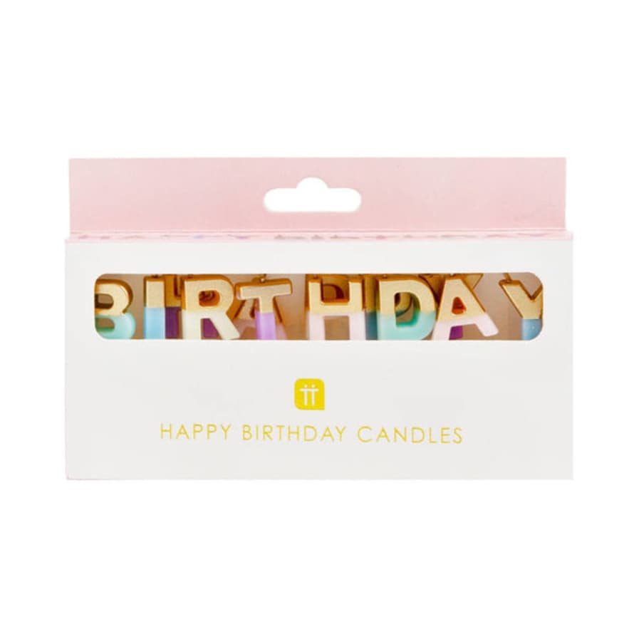 Talking Tables - Pastel 'happy Birthday' Letter Candles