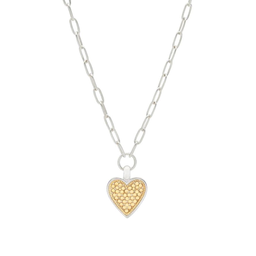 Anna Beck Medium Heart Necklace - Gold & Silver