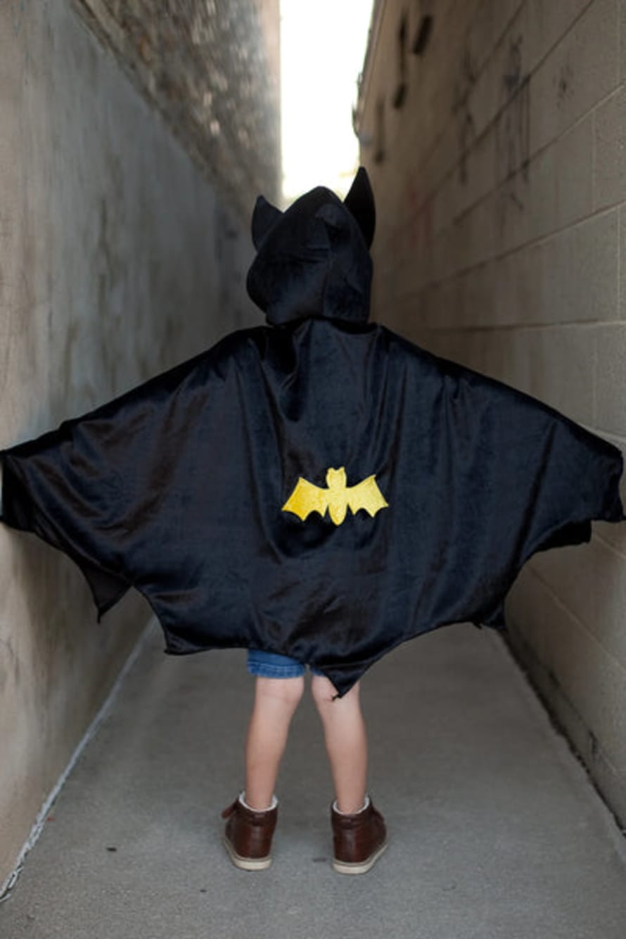 great pretenders Black Bat Cape With Hood 4 - 6 Yrs