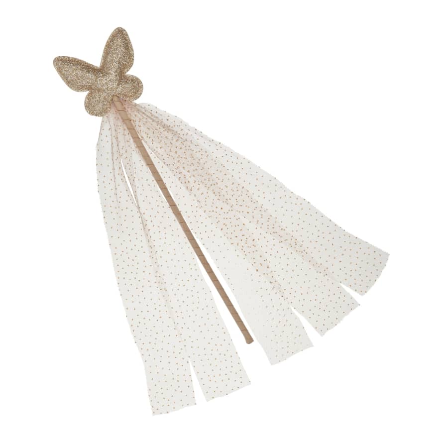 Mimi & Lula Butterfly Wand with Ribbon Wrapped Stick