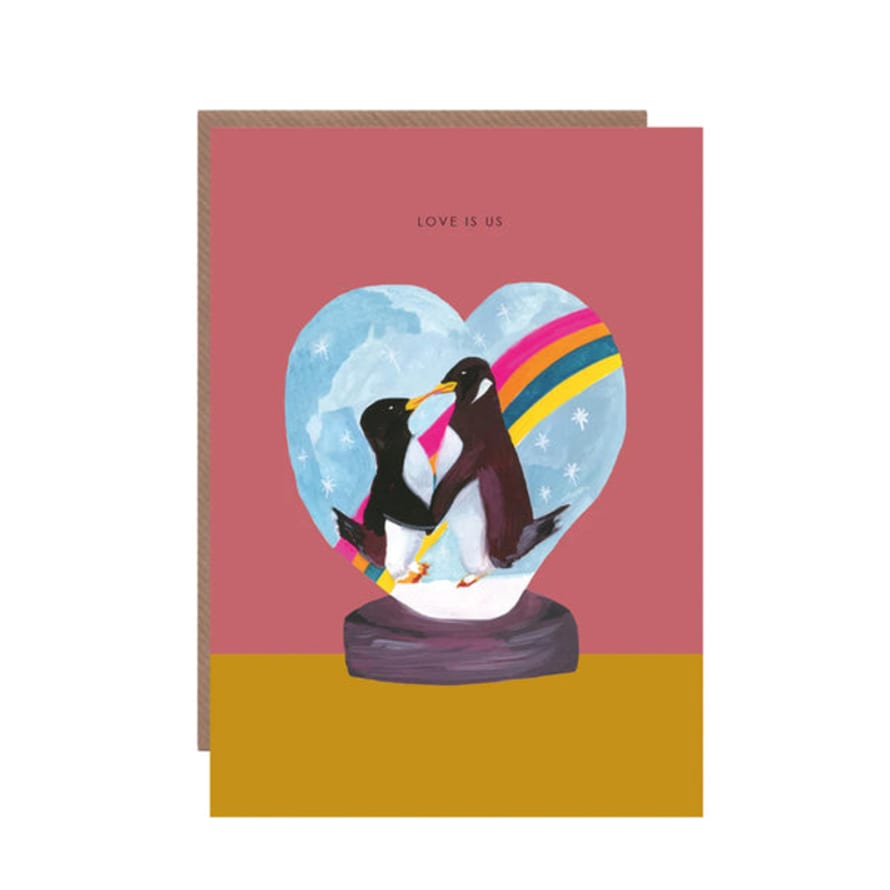 Hutch Cassidy Penguin Rainbow Heart Valentine’s Card
