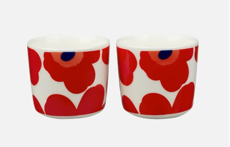Marimekko Oiva Unikko Coffee Cup- Set Of 2 Marimekko