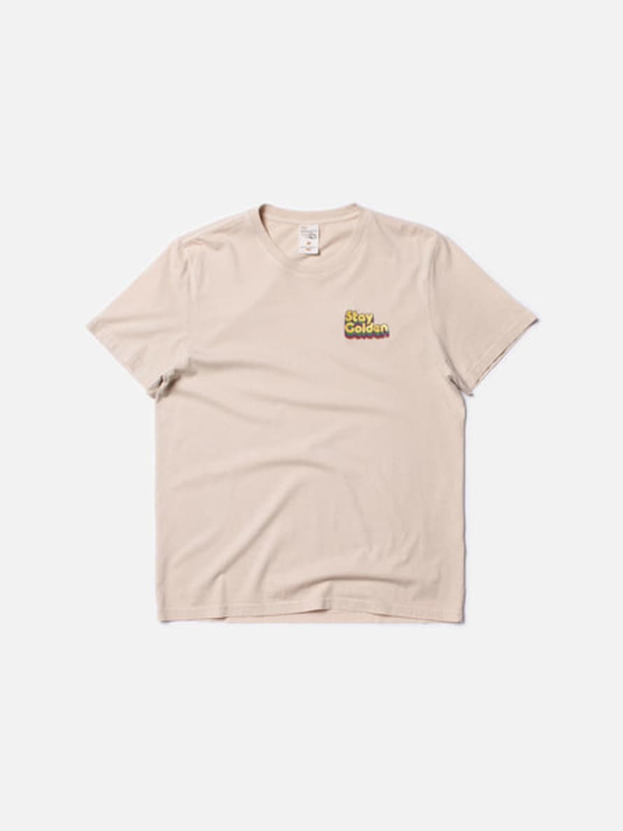 Nudie Jeans T-shirt Roy Stay Golden Cream