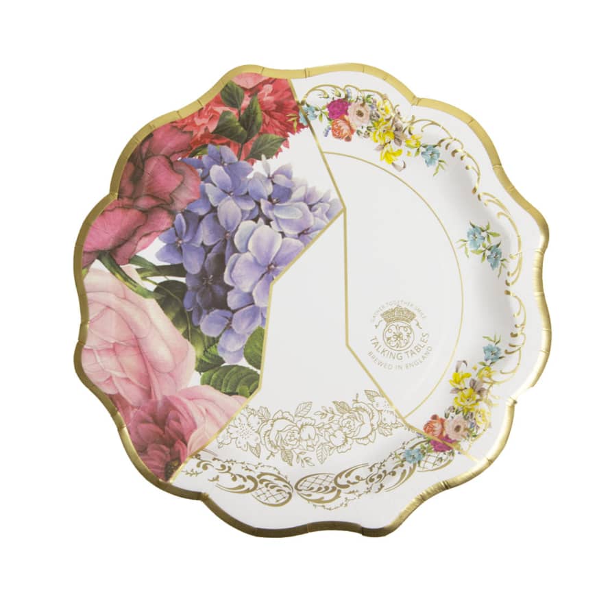 Talking Tables Truly Scrumptious Vintage Floral Paper Plate, 12Pk