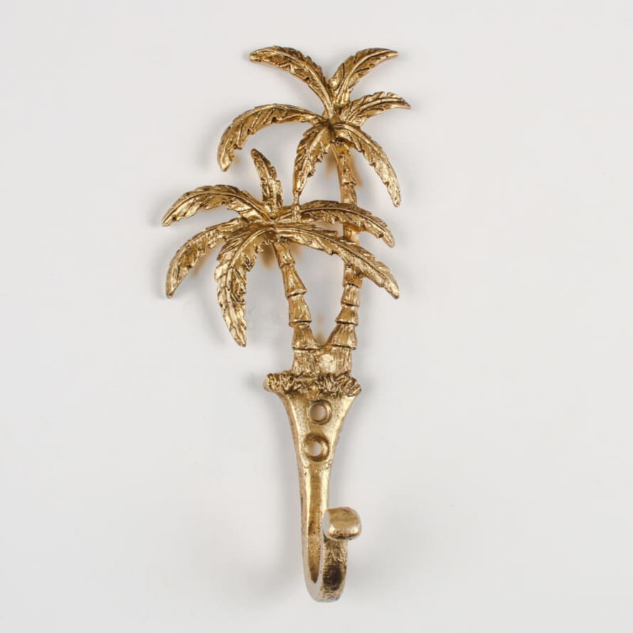 &Quirky Gold Palm Tree Wall Hook