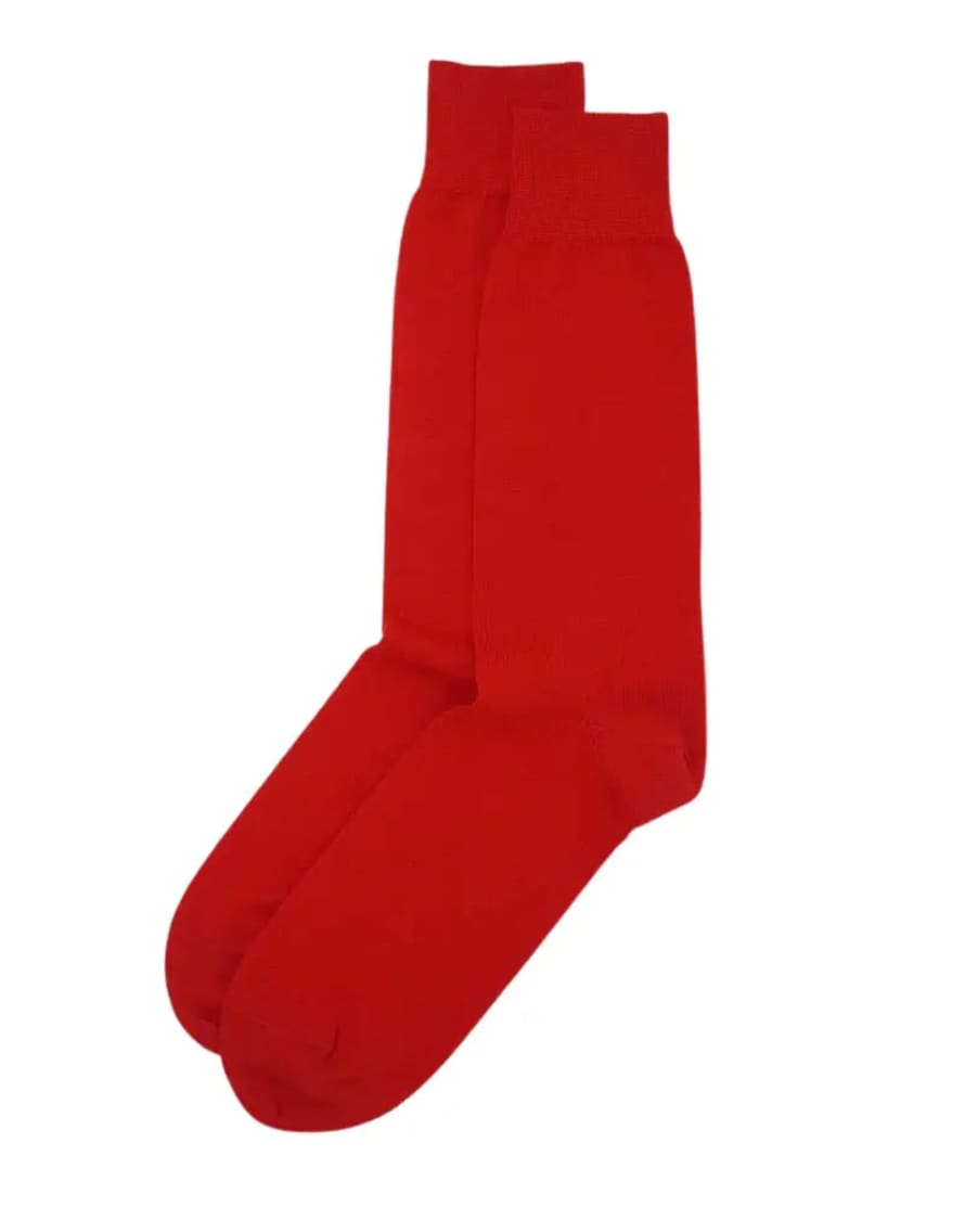 Peper Harow Classic Plain Cotton Socks - Red