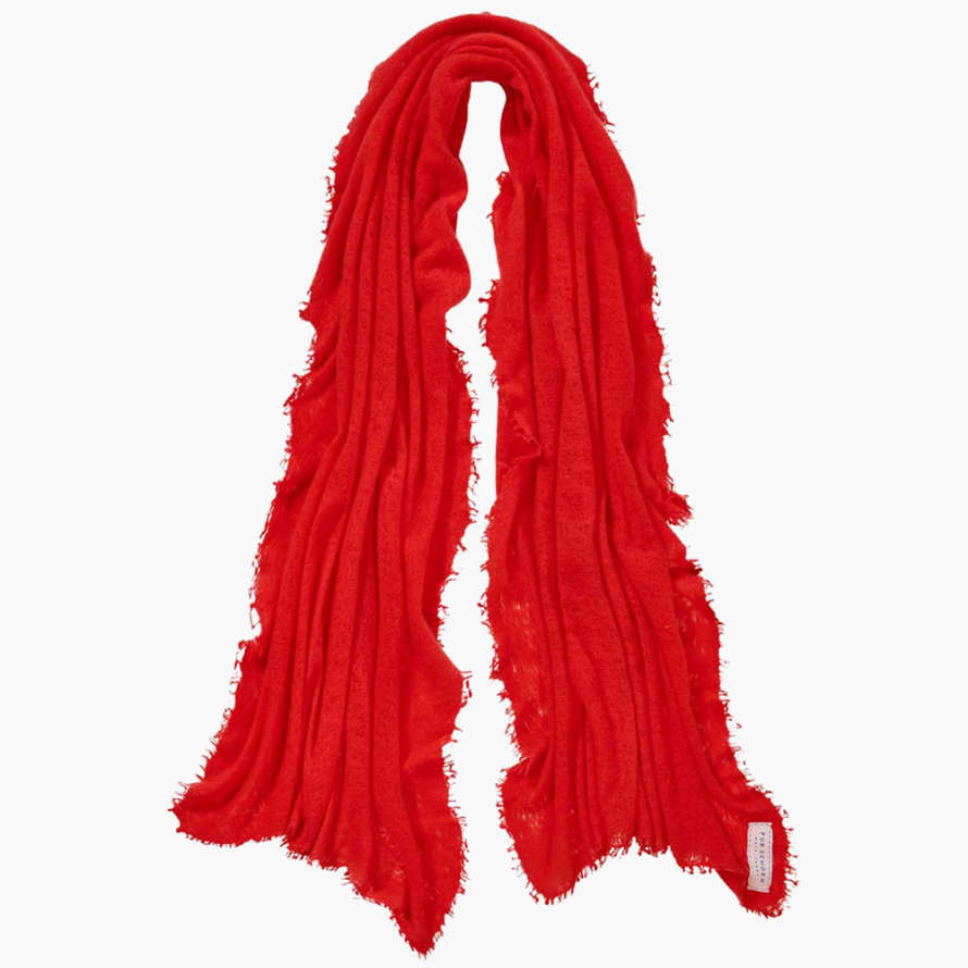 Pur Schoen Hand Felted Cashmere Soft Scarf - Chili Red + Gift