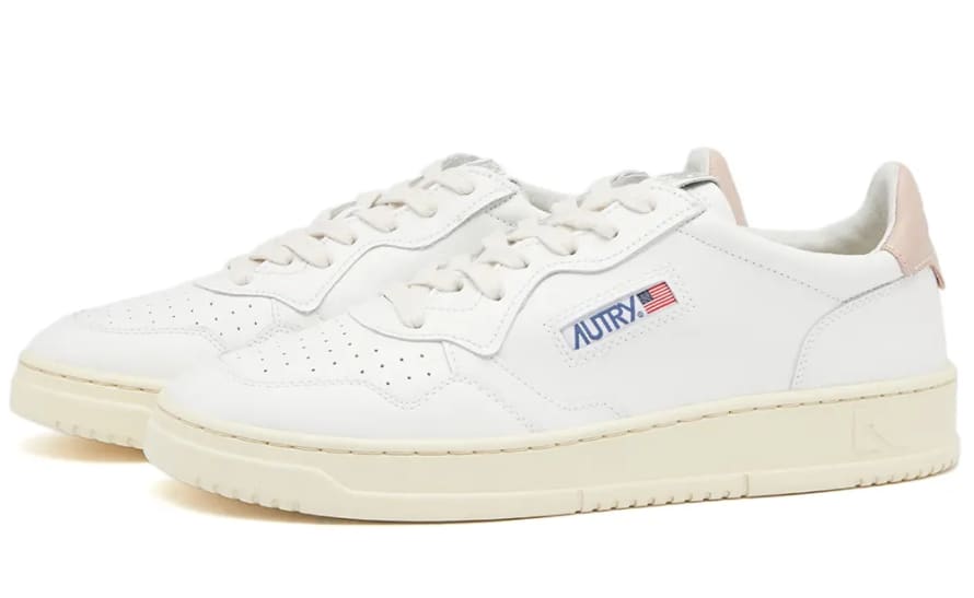 Autry 01 Low Leather Sneaker White & Pink