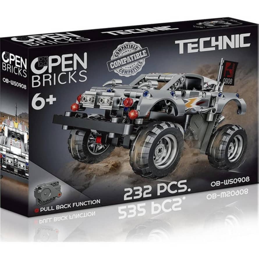 Open Bricks Source Monster Truck Silver (clamping Block Set)