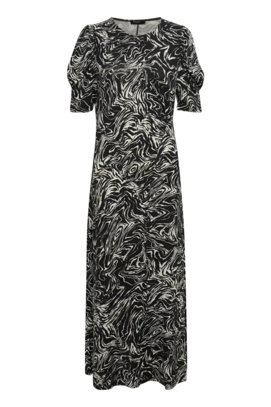 Soaked in Luxury  Black Swirl Print Hanadi Dress