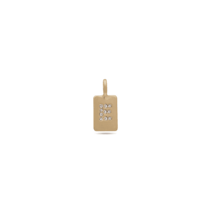 Pilgrim Charm Crystal Pendant - E - Gold