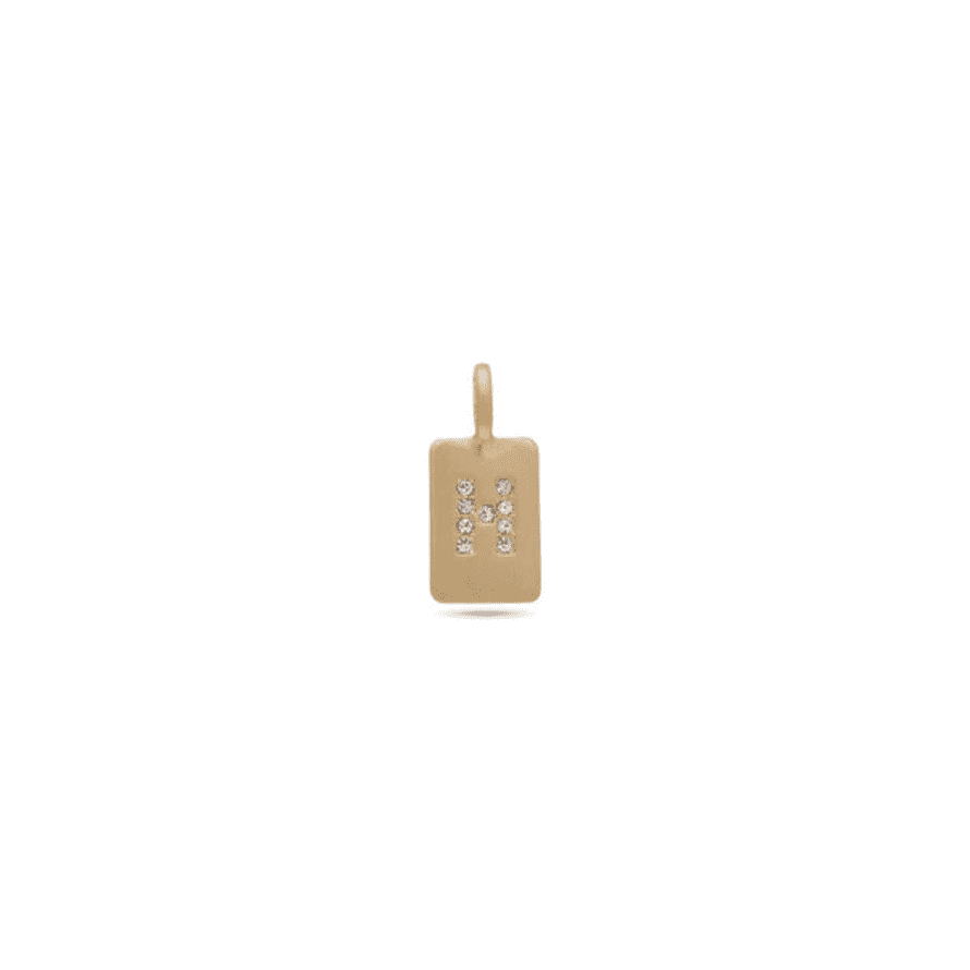 Pilgrim Charm Crystal Pendant - H - Gold