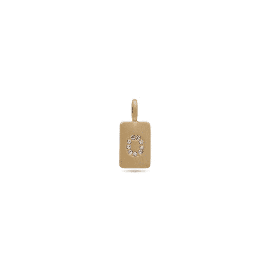 Pilgrim Charm Crystal Pendant - O - Gold