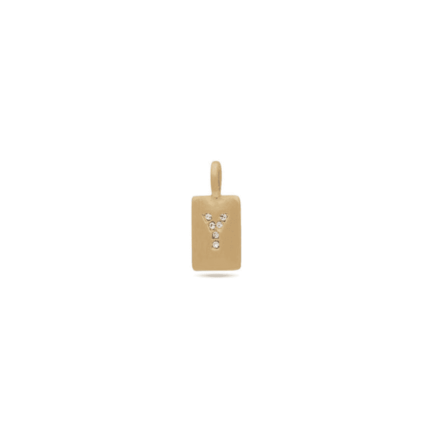 Pilgrim Charm Crystal Pendant - Y - Gold