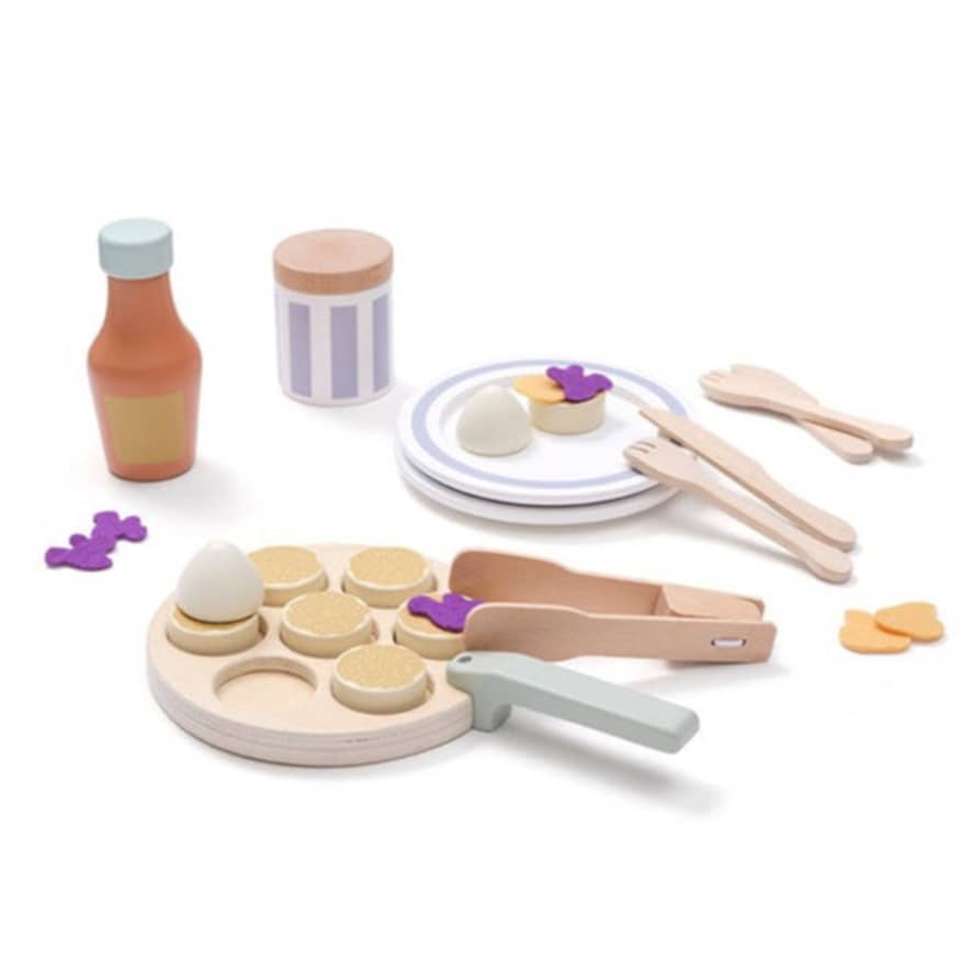 Kids Concept Wooden Swedish Pancake Set with Accessories