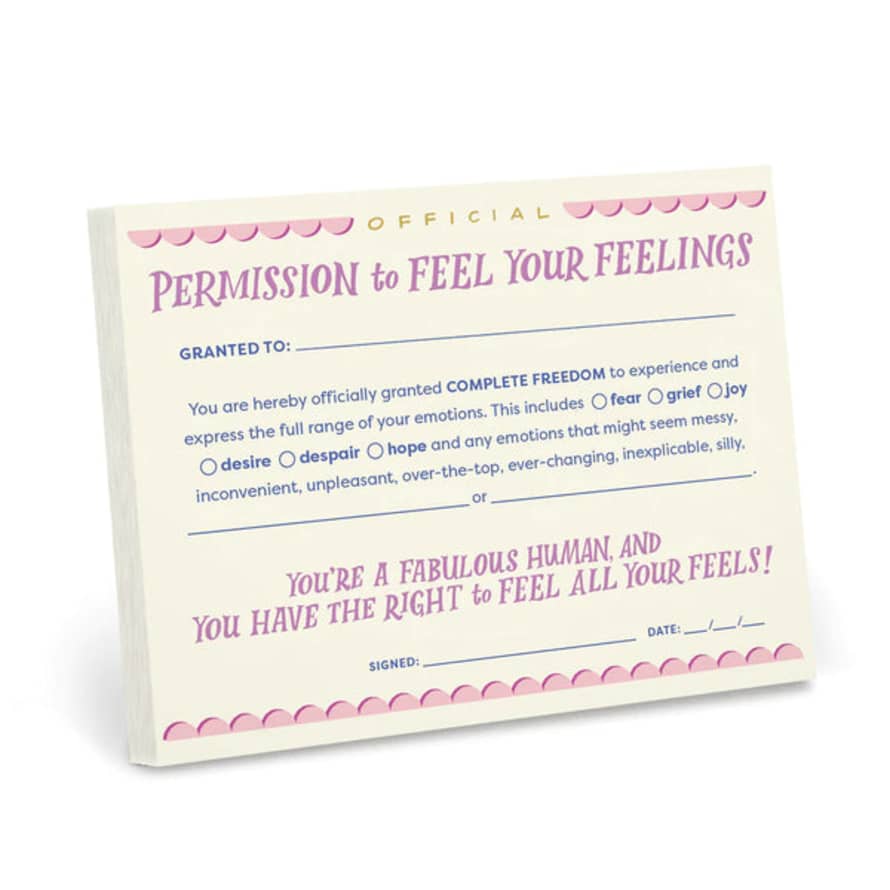 Abrams & Chronicle Permission To Feel Your Feelings Certificate Note Pad