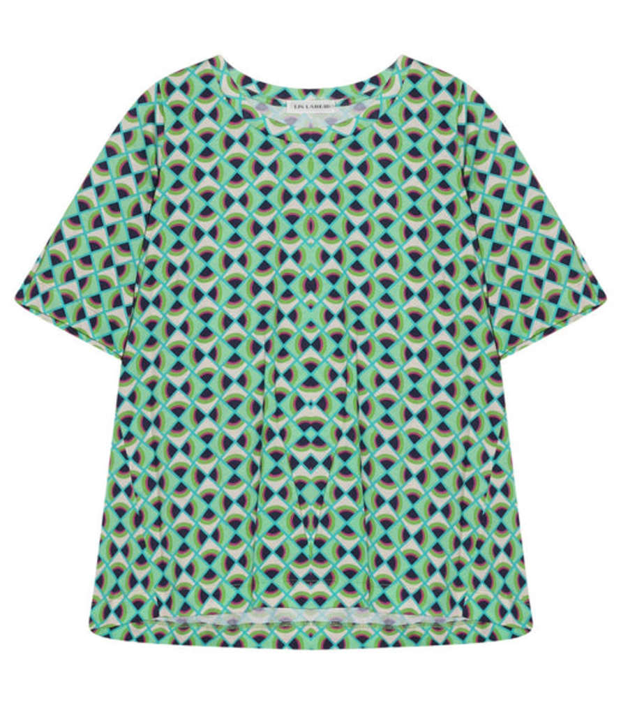 cashmere-fashion-store Lareida Bio Baumwoll Shirt Mac Rundhalsausschnitt Muster