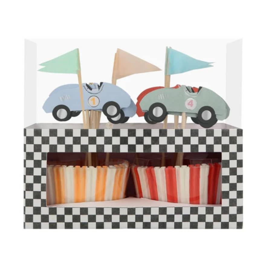 Meri Meri Race Cars Cupcake Kit (x 24 Toppers)