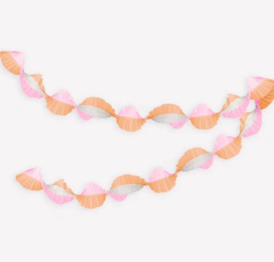 Meri Meri Peach & Pink Stitched Streamer